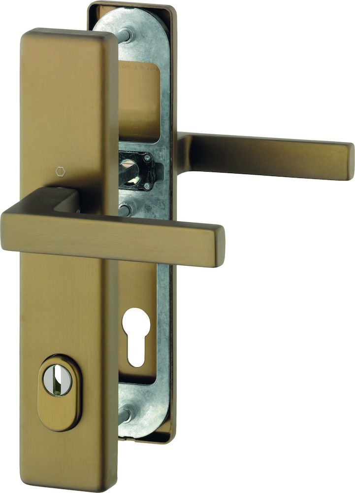 HOPPE® Schutz-Drückergarnitur mit Langschild Austin 1769/2222ZA/2210, 10/92 mm, Aluminium