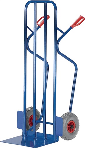 GABRIEL Stapelkarre H.1300mm Schaufel-L300xB480mm Luft-Bereifung Trgf.250kg enzianblau