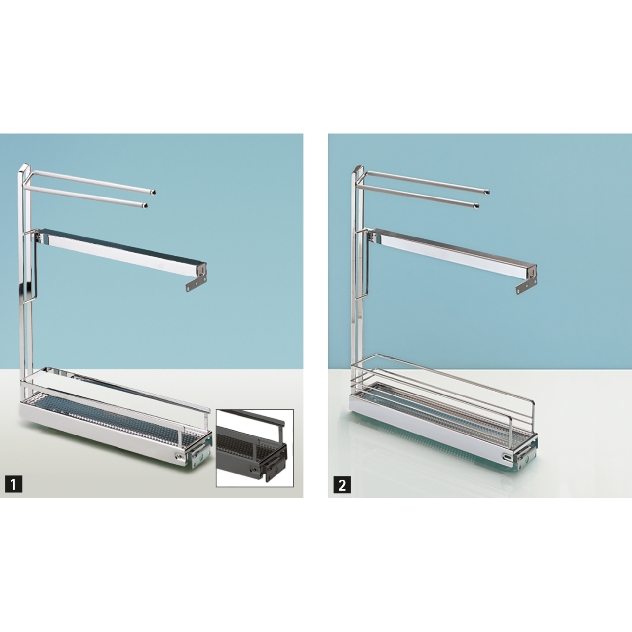 HETTICH Handtuchhalterauszug 90°, Arena CLASSIC, pulverbeschichtet, silber (2), 9207582