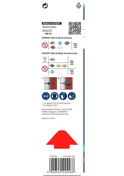 BOSCH EXPERT HEX-9 Hard Ceramic + HEX-9 Multi Construction Bohrer, 8 mm