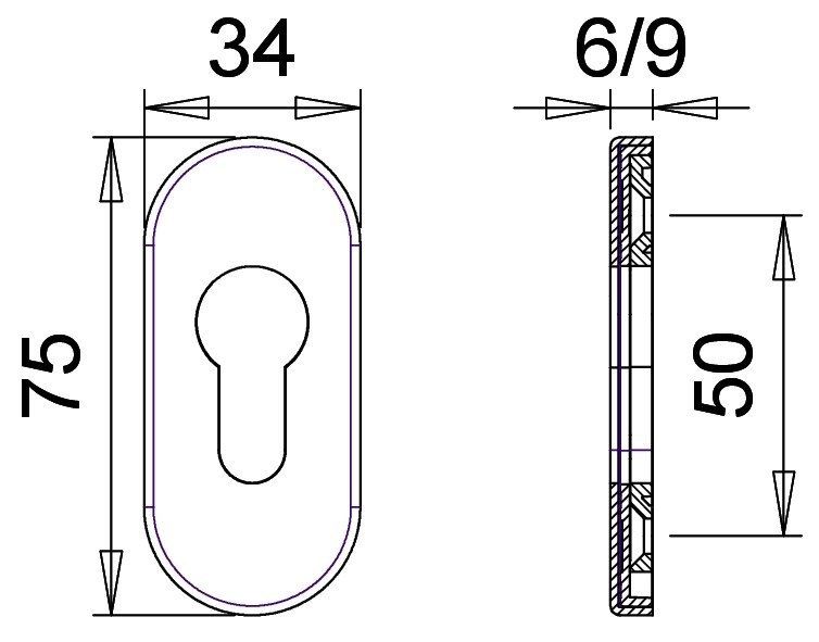 EDI Schlüsselrosette Ares 8136, Aluminium