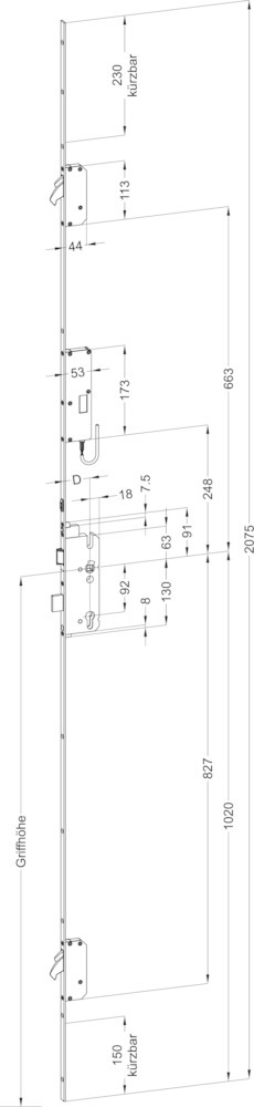 WINKHAUS Selbstverriegelnde-Mehrfachverriegelung STV AV3-F16770 M2 A9, 8/92, Stahl 5053776 WINKHAUS Selbstverriegelnde-Mehrfachverriegelung STV AV3-F16770 M2 A9, 8/92, Stahl 5053776