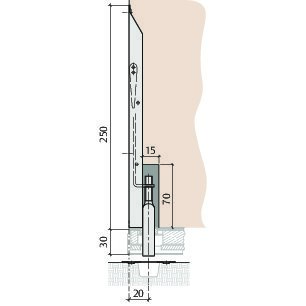 PLANET Kantriegel oben, lang, mit Hebel, abgerundet,Stahl
