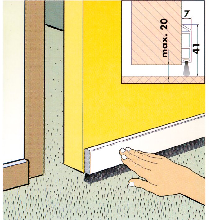 ELLEN Türbodendichtung PDS-B-ZK Deko/Komfort DIY Progr. selbstkl. KF, L 1000mm ELLEN Türbodendichtung PDS-B-ZK Deko/Komfort DIY Progr. selbstkl. KF, L 1000mm
