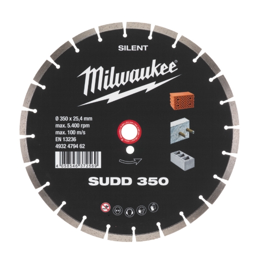 MILWAUKEE für harte Materialien Diamanttrennscheibe Silent SUDD 350 mm