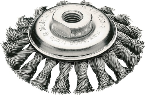 LESSMANN Zopfkegelbürste D.100mm Gew.Drahtstärke 0,5mm STA 12mm 15000min-¹ LESSMANN