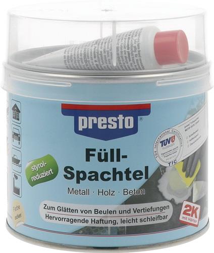 PRESTO 2K-Füllspachtel prestolith® plastic ocker,Härter rot 1000g Dose PRESTO
