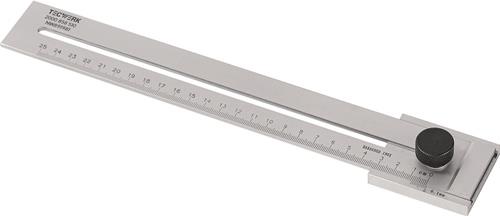 TECWERK Streichmaß 250mm m.flachem Schieber INOX TECWERK