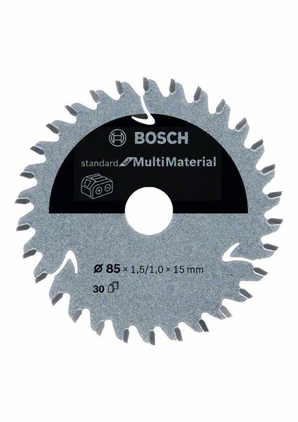 BOSCH Akku-Kreissägeblatt Standard for Multimaterial, 85 x 1,5/1 x 15, 30 Zähne
