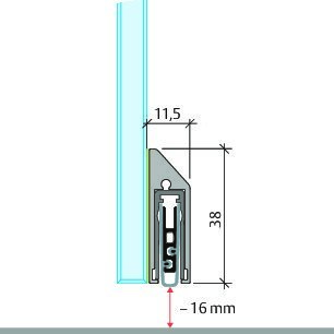 PLANET Glastürdichtung KG-SM-Set schmal FH, mit Fixierschrauben, Silikon
