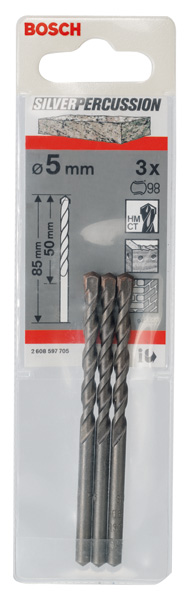 BOSCH Betonbohrer CYL-3, 5 x 50 x 85 mm, d 4,5 mm, 3er-Pack