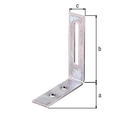 GAH Verstellwinkel L.65x80mm B.20mm S.2,5mm STA roh galv.verz.d.pass.GAH