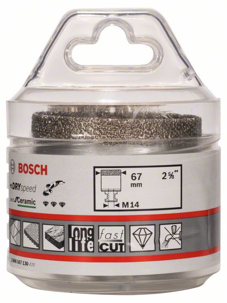 BOSCH Diamanttrockenbohrer Dry Speed Best for Ceramic, 67 x 35 mm