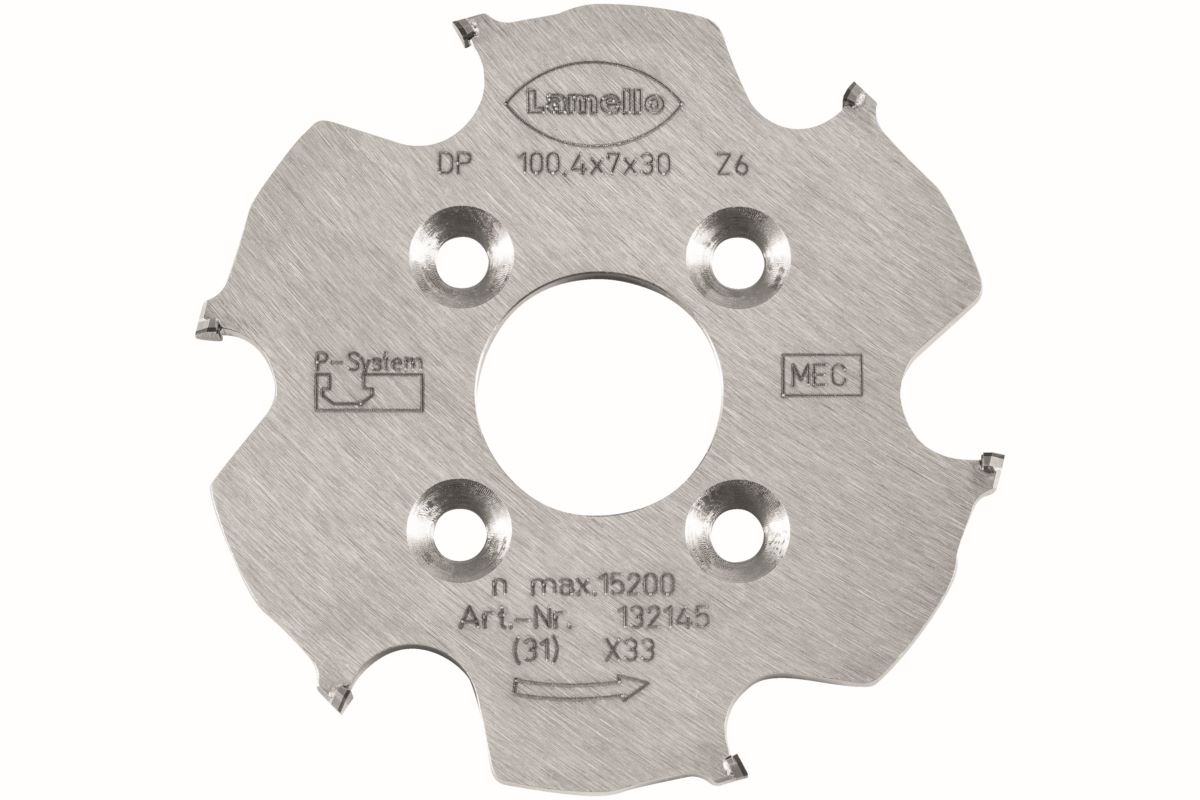 LAMELLO P-System Nutfräser CNC, DP, Ø100.4x7xØ30 mm, Z6, NL 4xØ6.6xØ48 mm, 132145