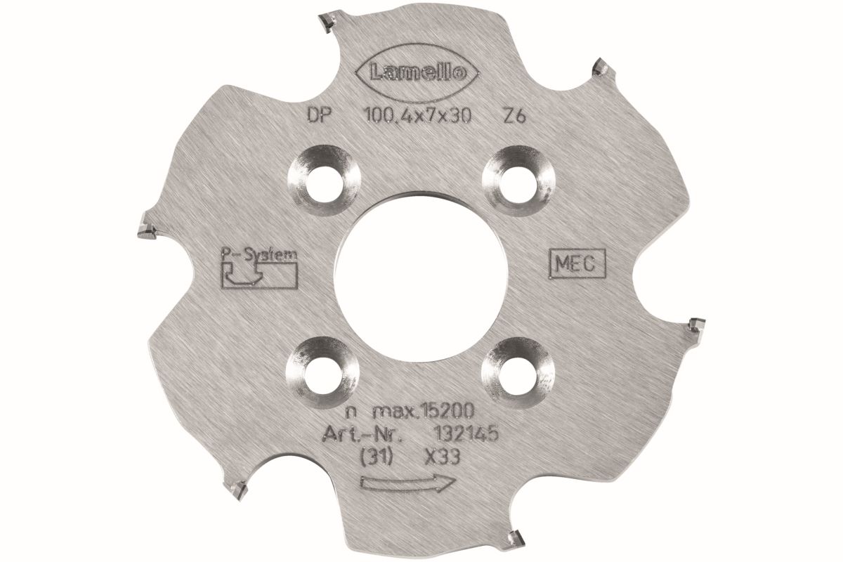 Lamello P-System Nutfräser CNC, DP, Ø100.4x7xØ30 mm, Z6, NL 4xØ6.6xØ48 mm, 132145