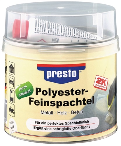 PRESTO 2K-Feinspachtel weiß,Härter rot 1000g Dose PRESTO