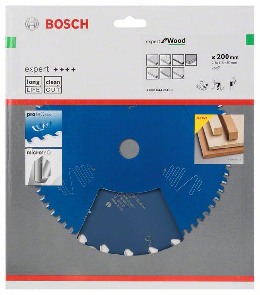 BOSCH Kreissägeblatt Expert for Wood, 200 x 30 x 2,8 mm, 24