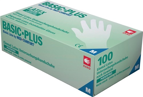 AMPRI Einw.-Handsch.Basic Plus Gr.L hellbeige Latex EN 455 PSA I 100 St./Box AMPRI