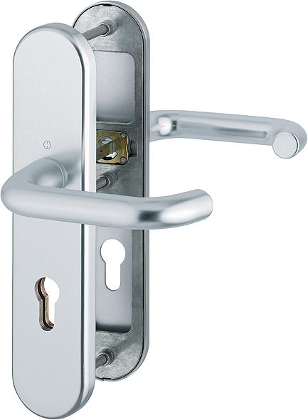 HOPPE® Schutz-Drückergarnitur mit Langschild Paris 138L/3331/3310, 8/72 mm, Aluminium, 3665008