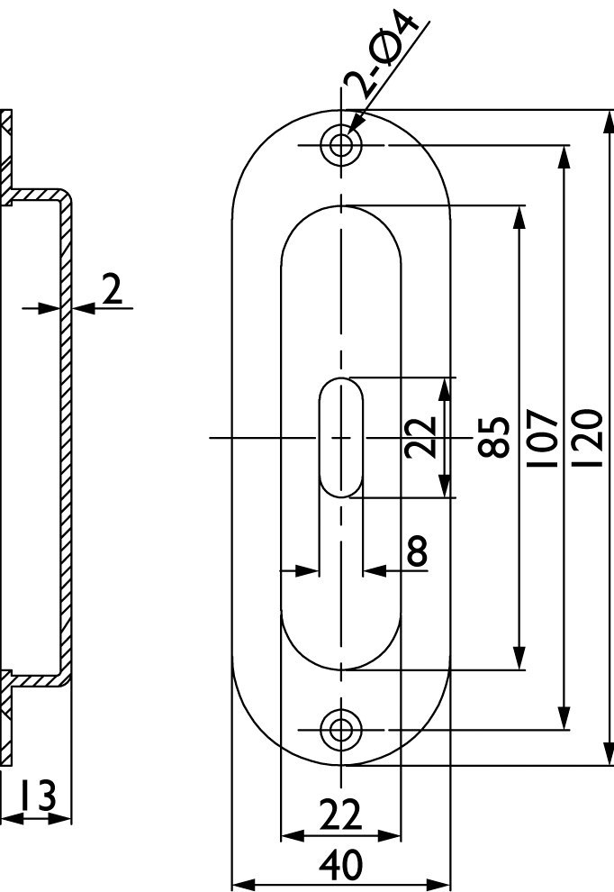 HERMAT Schiebetürmuschel 3673, Edelstahl