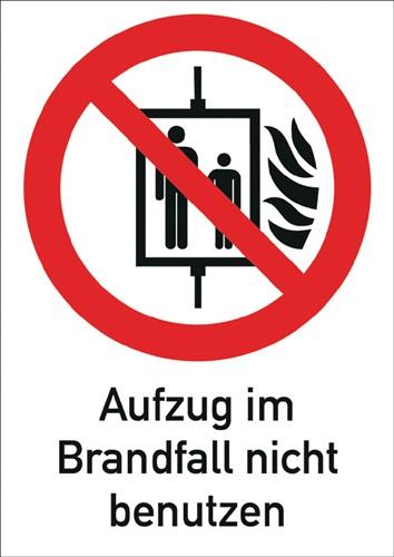 PROMAT Folie Aufzug i.Brandfall nicht benutzen 185x131mm rot/weiß