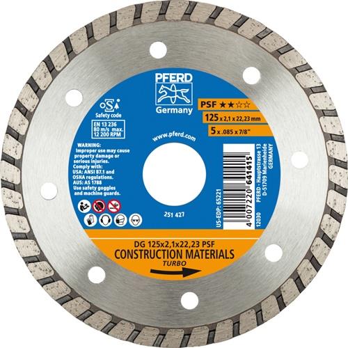 PFERD Diamanttrennscheibe DG PSF D.125mm Bohr.22,23mm Seg.-H.7mm Seg.-S.2,1mm PFERD