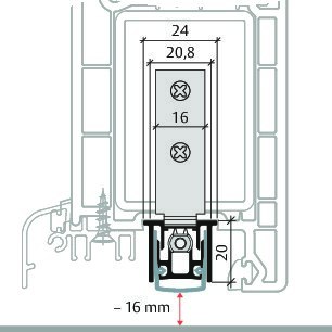 PLANET Türabsenkdichtung RS FH, Silikon 460 mm grau