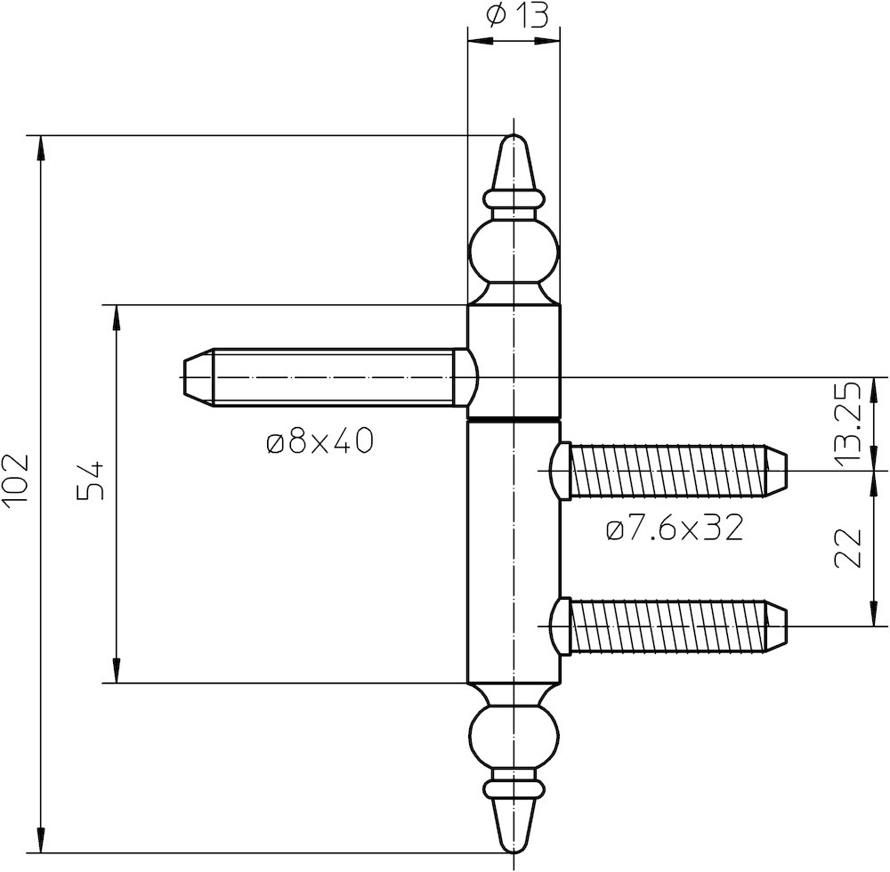 SIMONSWERK Einbohrband BAKA® B 1-13 ZK, Stahl