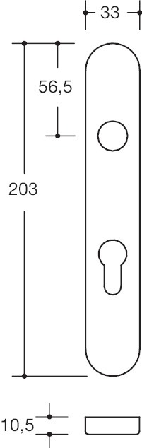 HEWI Kurzschildpaar 219.21XAH, Edelstahl