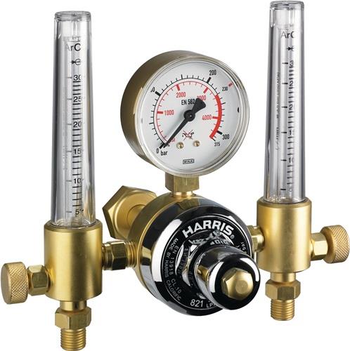 Harris Calorific Flaschendruckminderer 821-F Argon/CO₂ 200bar Doppelflowmeter 30l/min