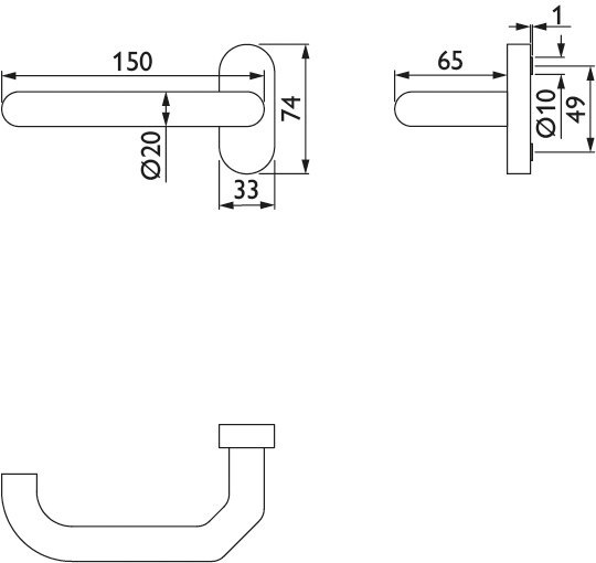 HERMAT FH Drücker-Halbgarnitur BASIC 05 1805/2085.FS, Edelstahl