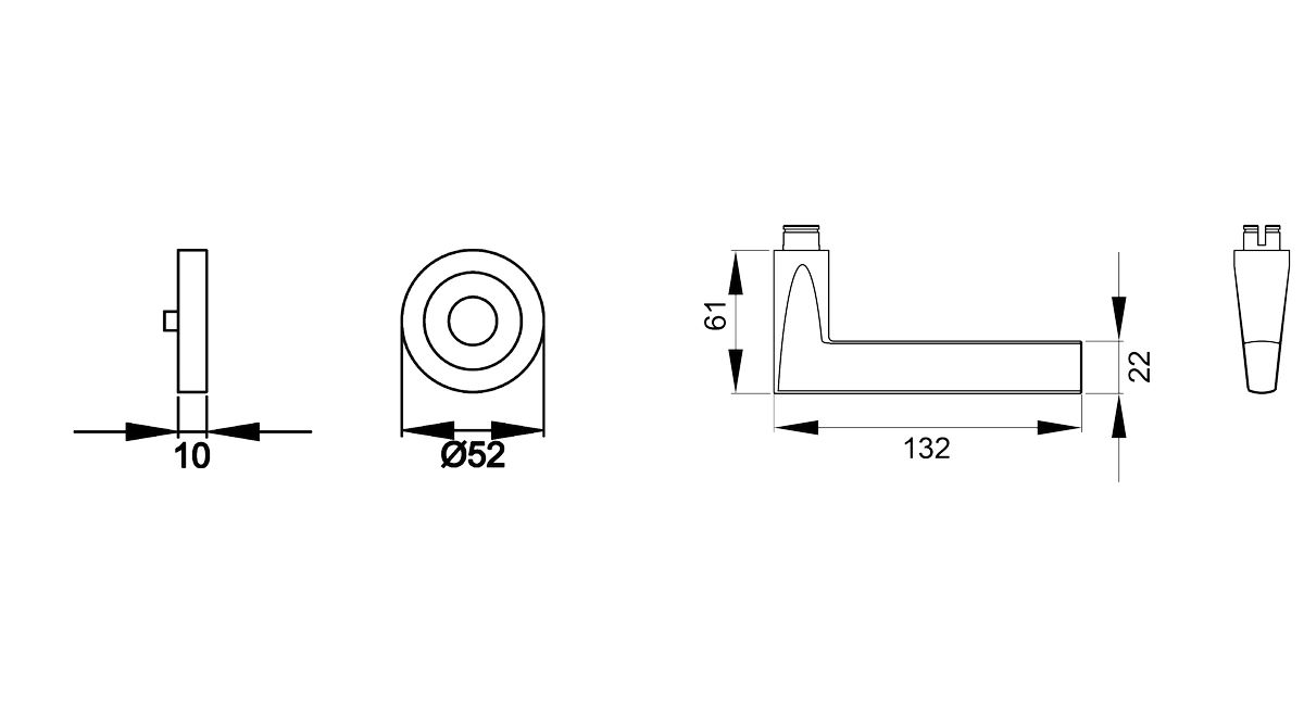 KARCHER DESIGN ER54 0S 71 - Montana, ohne Schlüsselrosette, Edelstahl