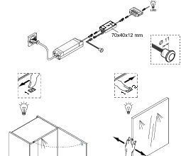 L&S LED IR Sensor/Türkontaktschalter 12 V / 24 V 14,2x63 mm Zul.1800 mm max.30 W