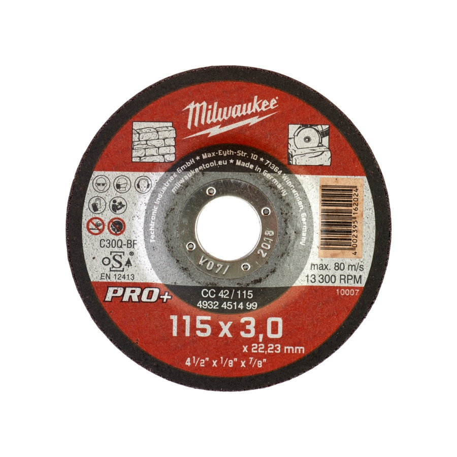 MILWAUKEE CC42 3 mm Steintrennscheibe PRO+ 115 mm