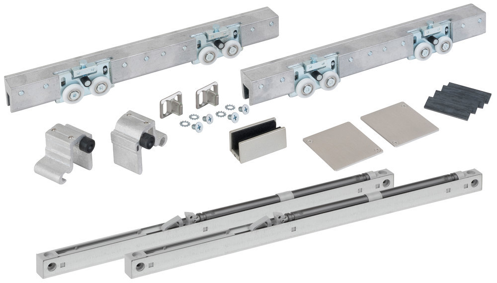HERMAT Schiebetürbeschlag SAN REMO 9170.GKT/SAFE/120.Ö/GLAS, Aluminium