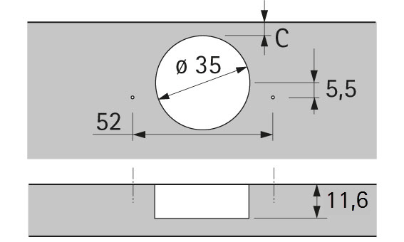 HETTICH Sensys Weitwinkelscharnier, mit Null-Einsprung, ohne integrierte Dämpfung (Sensys 8657), vernickelt, 9099610