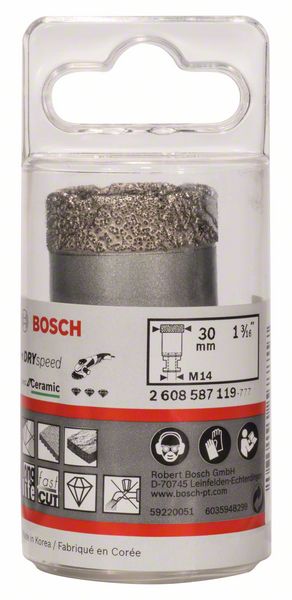 BOSCH Diamanttrockenbohrer Dry Speed Best for Ceramic, 30 x 35 mm