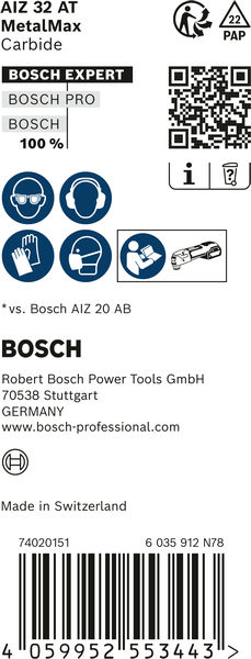 BOSCH Expert MetalMax AIZ 32 AIT Blatt für Multifunktionswerkzeuge, 40 x 32 mm, 10 Stk