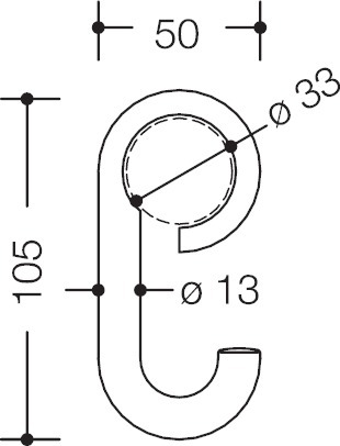 HEWI Aufhängehaken 477.30.B020, Polyamid, 477.30B020 99