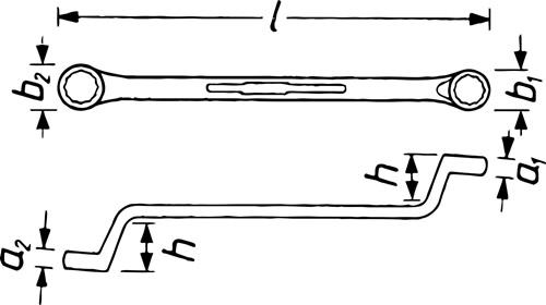 HAZET Doppelringschlüssel 630 14x15mm 240mm HAZET