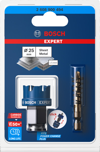 BOSCH EXPERT Sheet Metal Lochsäge, 25 × 5 mm. Für Dreh- und Schlagbohrer