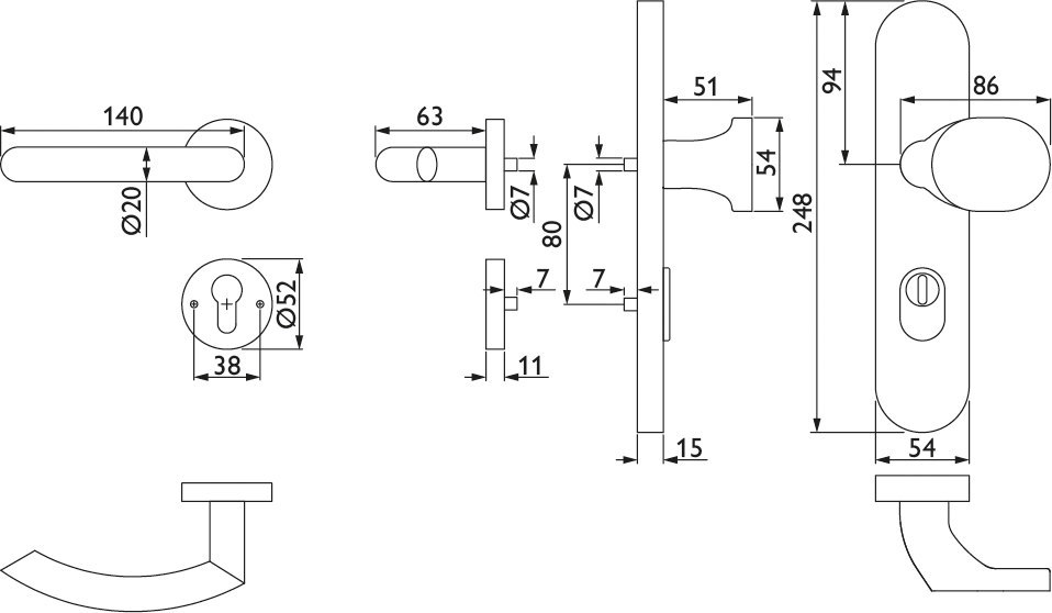 HERMAT Schutz-Kombi-Wechselgarnitur BASIC 04 1804.ROS/2089.KS/3128, Edelstahl