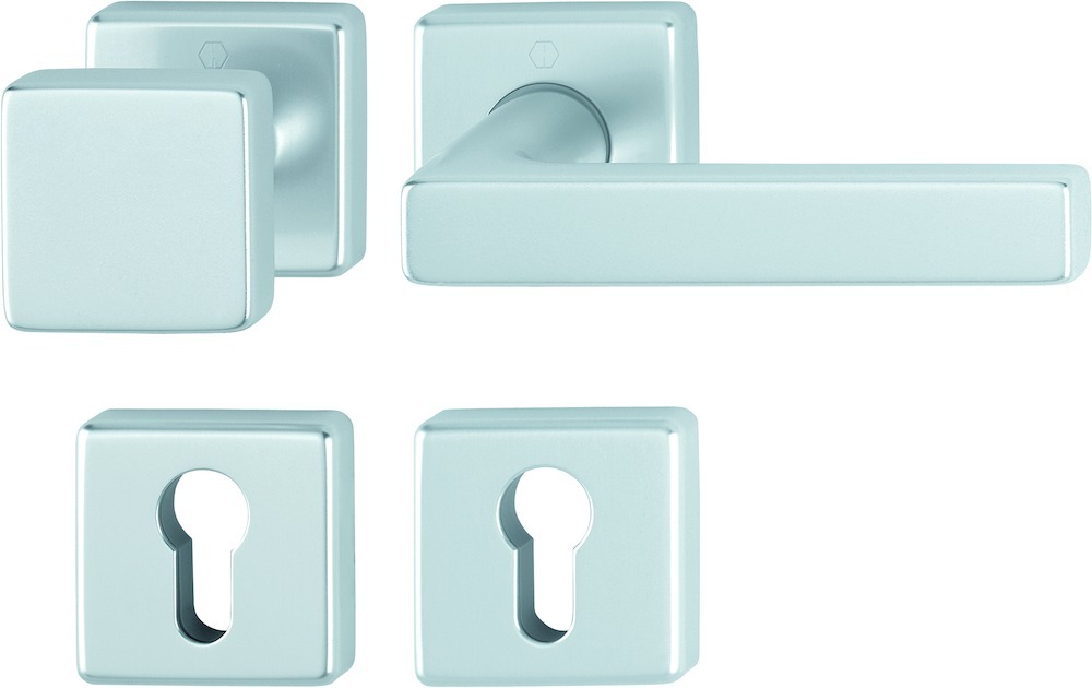 HOPPE® Wechselgarnitur mit Rosetten Dallas 43L/52/52KVS/1643, Aluminium HOPPE® Wechselgarnitur mit Rosetten Dallas 43L/52/52KVS/1643, Aluminium