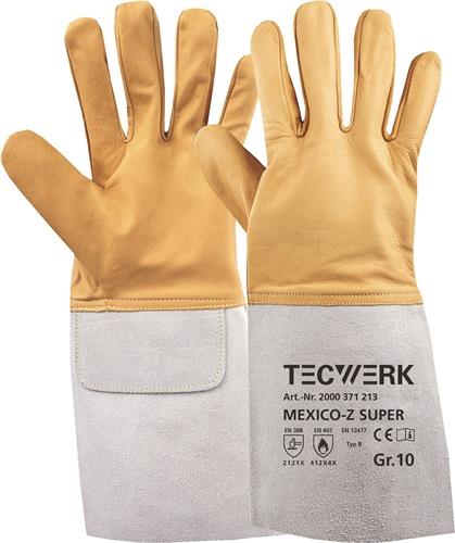 TECWERK Schweißerhandschuhe Mexico Z Super Gr.11 gelb/grau EN 388/407/12477 10PA TW