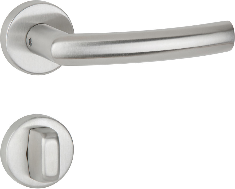 HERMAT Drückergarnitur mit Rosetten BASIC 07 1807/2036.K, Edelstahl