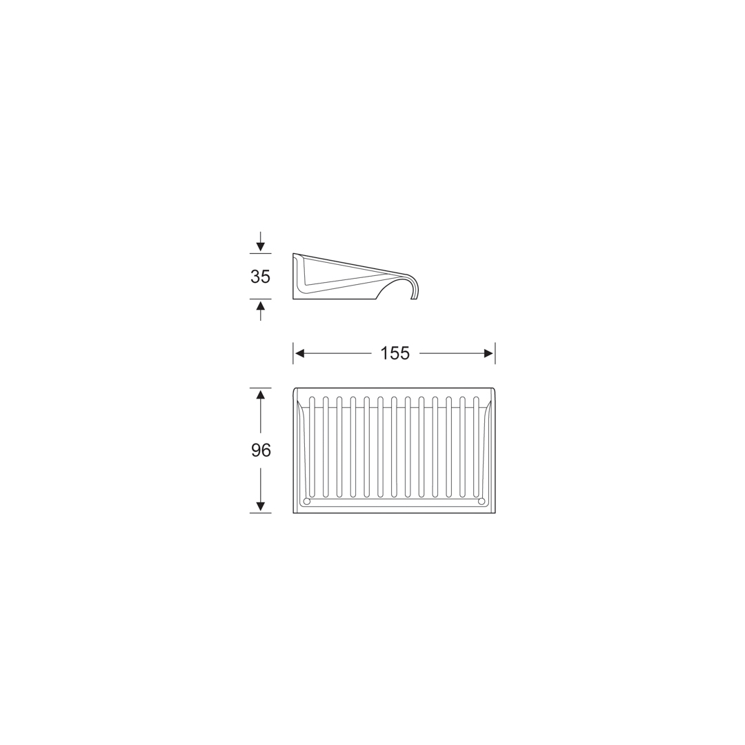 KWS Reling-Ablageschale Ergo Polycarbonat, schwarzgrau