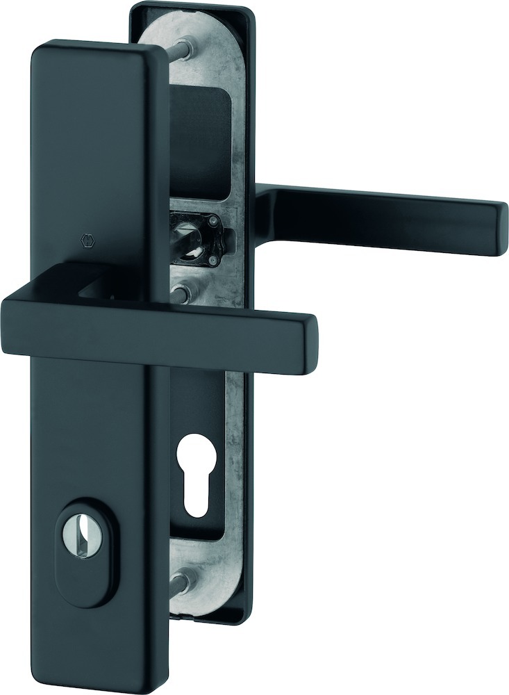 HOPPE® Schutz-Drückergarnitur mit Langschild Austin 1769/2222ZA/2210, 10/92 mm, Aluminium, 11758855