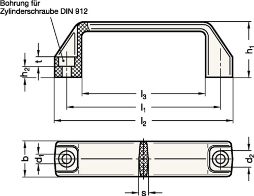 GANTER Bügelgriff GN 528 l1 117 ±1mm d1 8,5mm GANTER