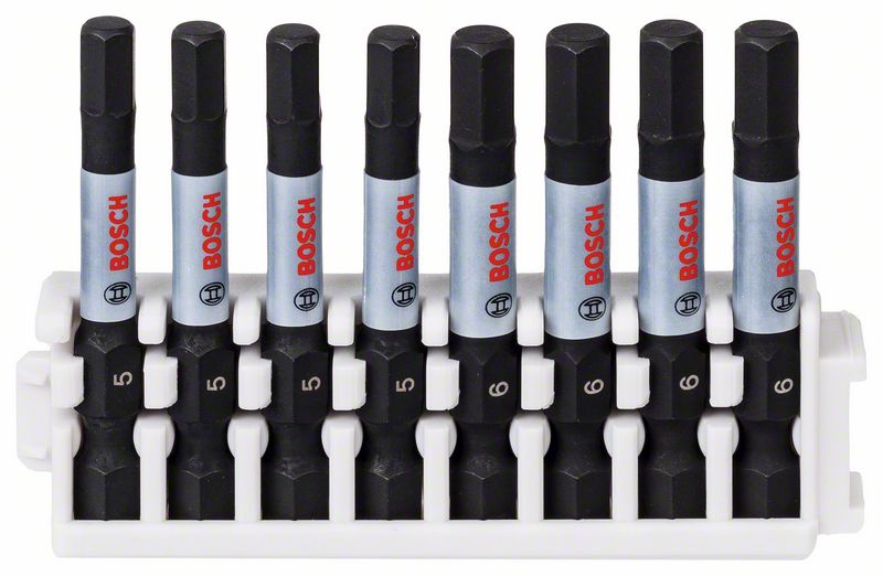 BOSCH Schrauberbit-Set Impact Control, 8-teilig, 4 x H5, 4 x H6, 50 mm