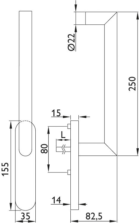 HERMAT Handhebel BASIC 08 1808.N.HSG, Edelstahl